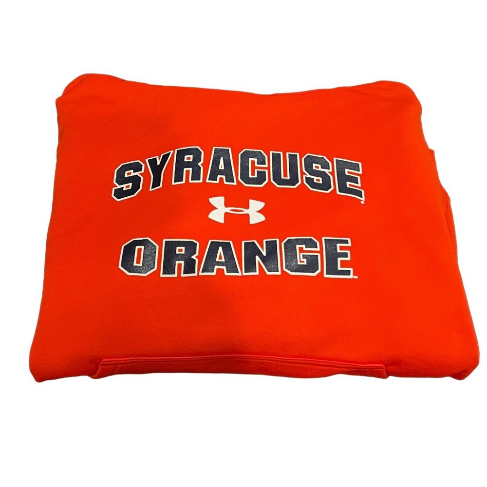 Syracuse University SU Under Armour  Orange Sweatshirt Sweat Shirt Hooded Sz Med